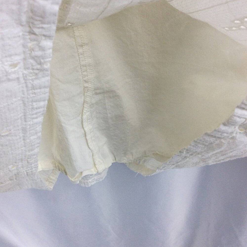 prAna Women's Ladyland Dress Medium White Summer Eyelet Organic Cotton Beachy - Picture 7 of 9